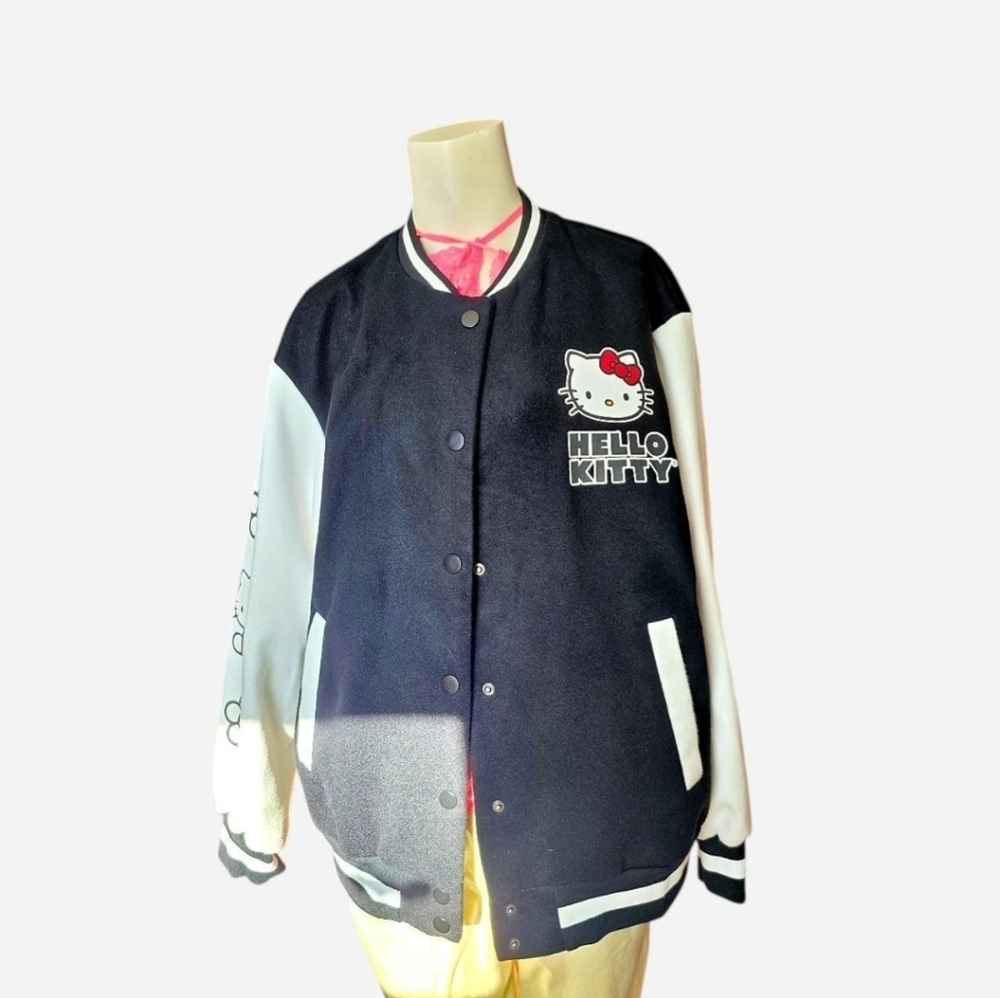 Hello Kitty Sanrio Varsity Jacket Y2K Kawaii Streetwear Large - Picture 3 of 8